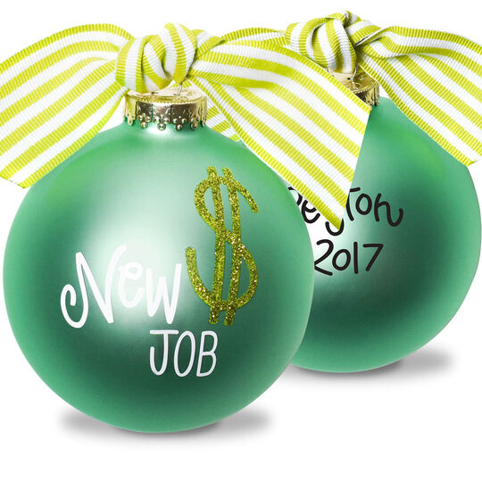 New Job Glass Christmas Ornament